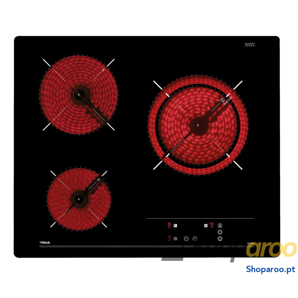 Teka TB PRO 6315 Vitrocerâmica 3 Queimadores 60 cm Tecnologia Touch Control com Cronómetro Cor Preto