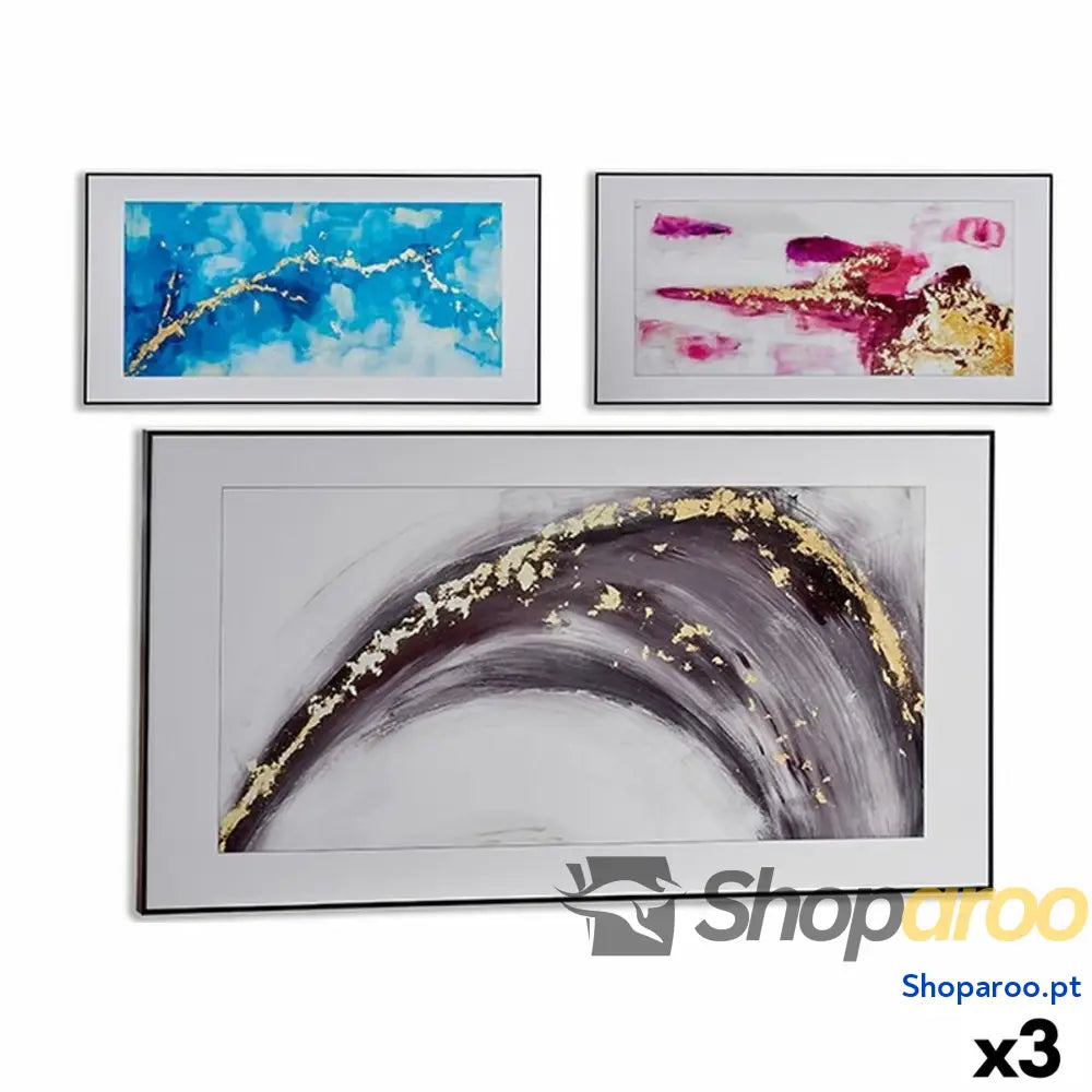Tela Abstrato 61,5 x 3 121 cm (3 Unidades)