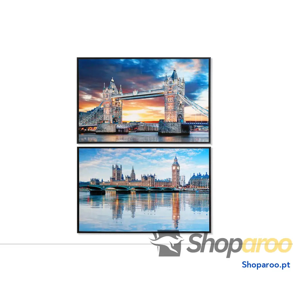 Tela DKD Home Decor 90 x 2,5 60 cm 2.5 Londres Loft (2 Unidades)