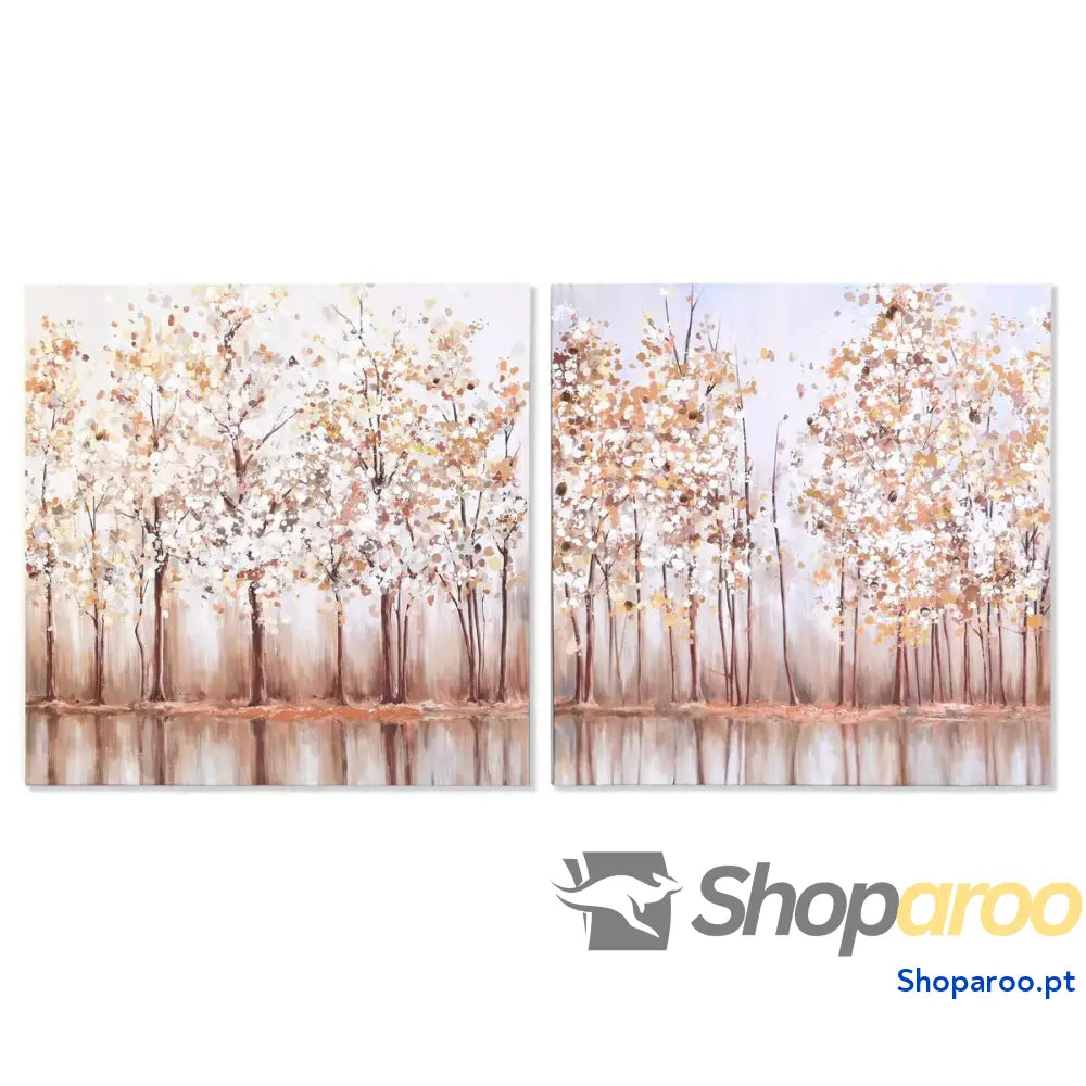 Tela DKD Home Decor Árvores Tradicional 90 x 2 cm (2 Unidades)