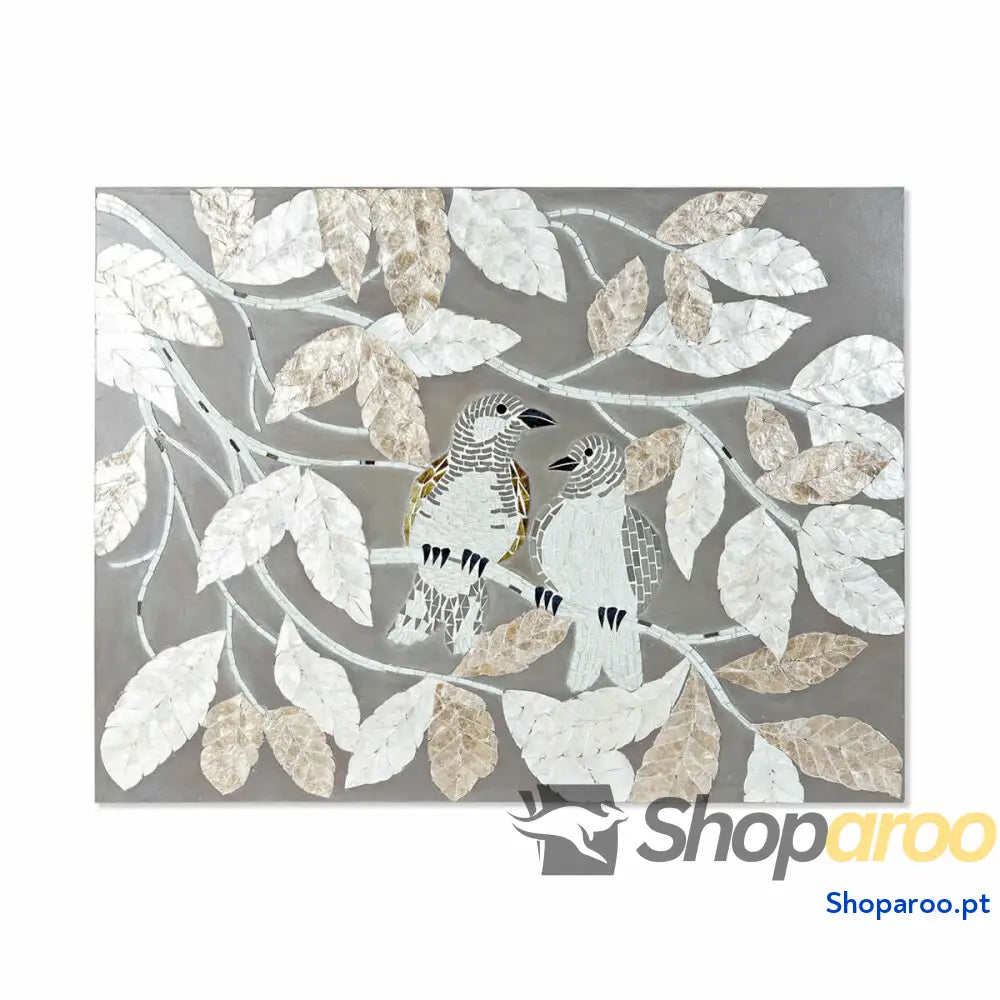 Tela DKD Home Decor Bege Cinzento Folha de planta 90 x 4 70 cm