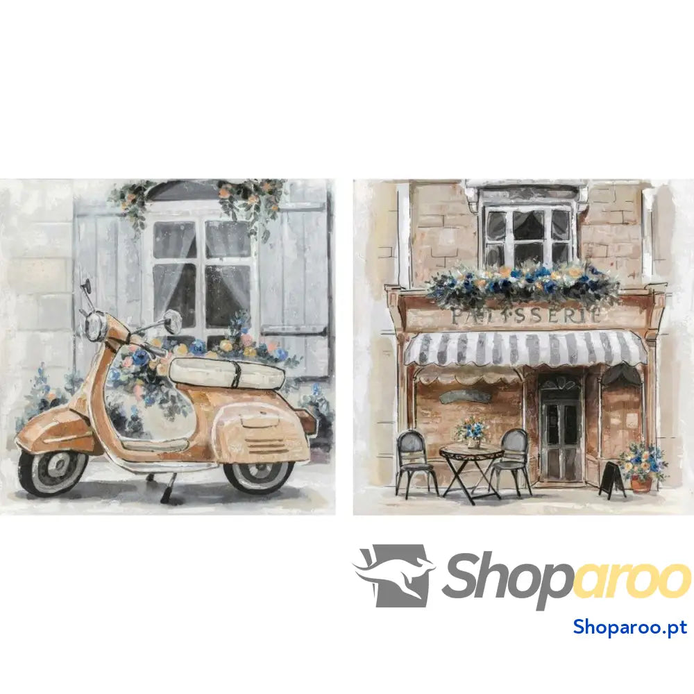 Tela DKD Home Decor Rua Tradicional 90 x 3,7 cm 3,5 (2 Unidades)