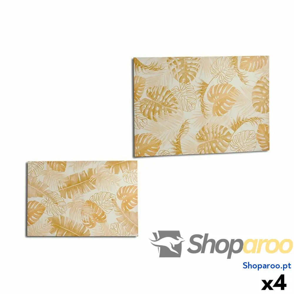 Tela Folha de planta Dourado 120 x 80 2,5 cm (4 Unidades)