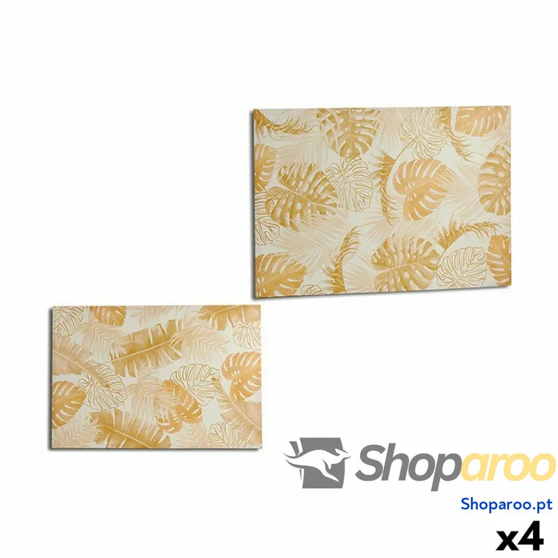 Tela Folha de planta Dourado 120 x 80 2,5 cm (4 Unidades)