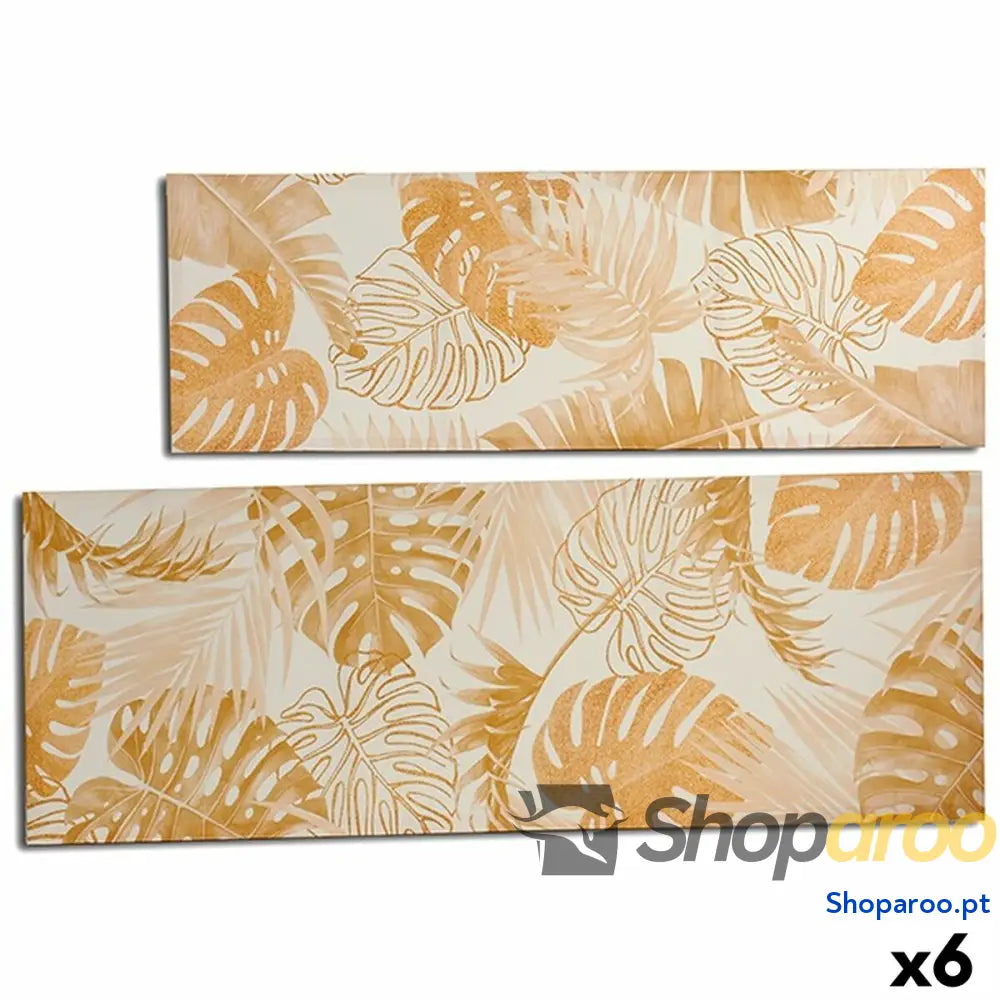 Tela Folha de planta Dourado 135 x 45 1,5 cm (6 Unidades)