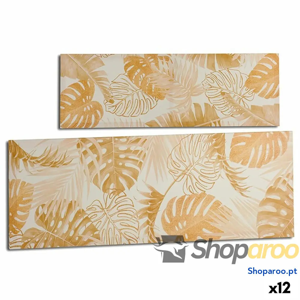 Tela Folha de planta Dourado 90 x 30 1,5 cm (12 Unidades)