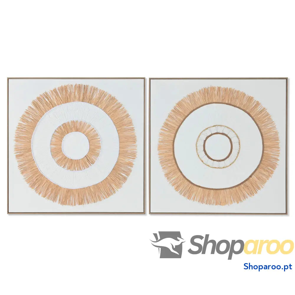 Tela Home ESPRIT Branco Natural Boho 92 x 4,5 cm (2 Unidades)