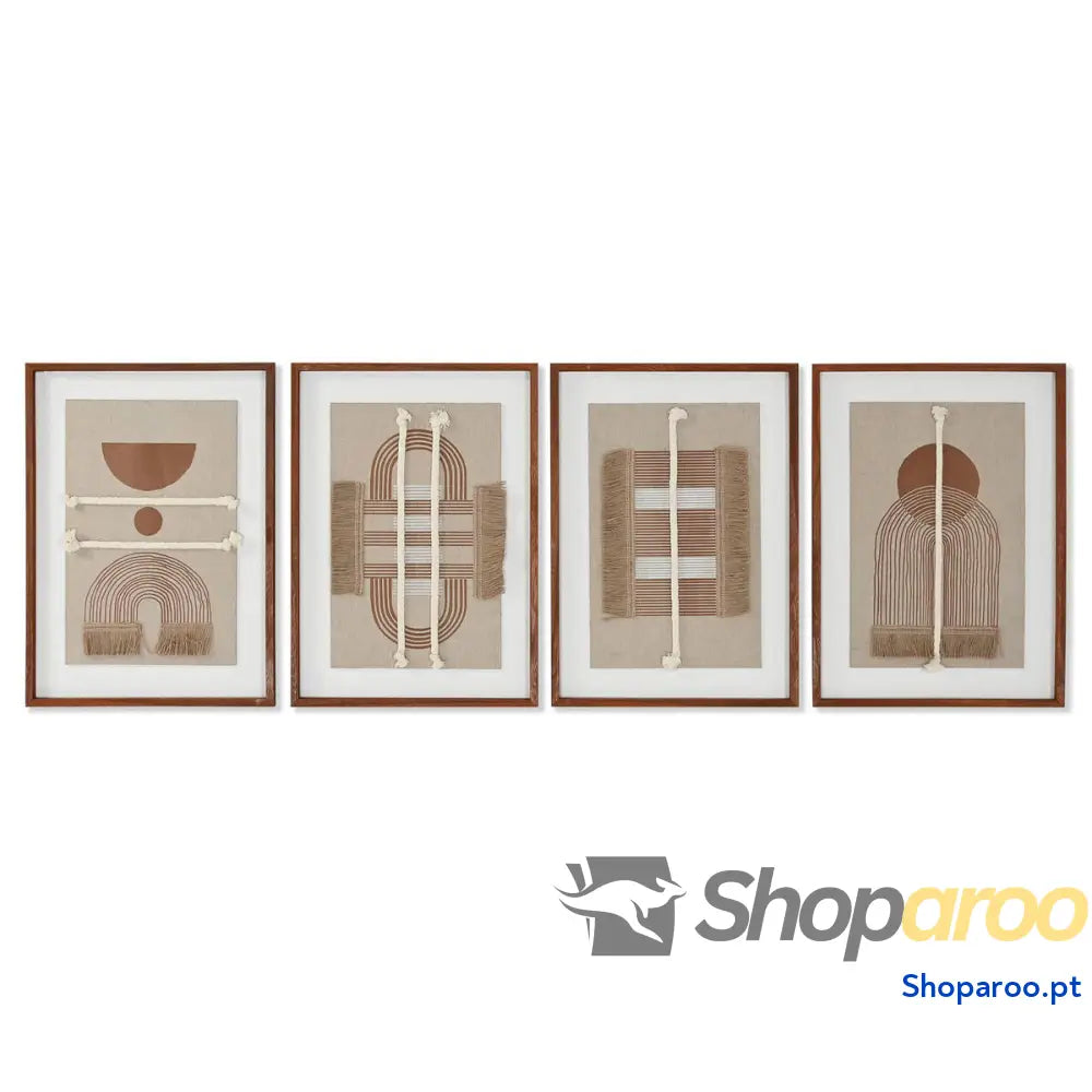 Tela Home ESPRIT Branco Natural Moderno Escandinavo 36 X 2,3 50,3 cm (4 Unidades)