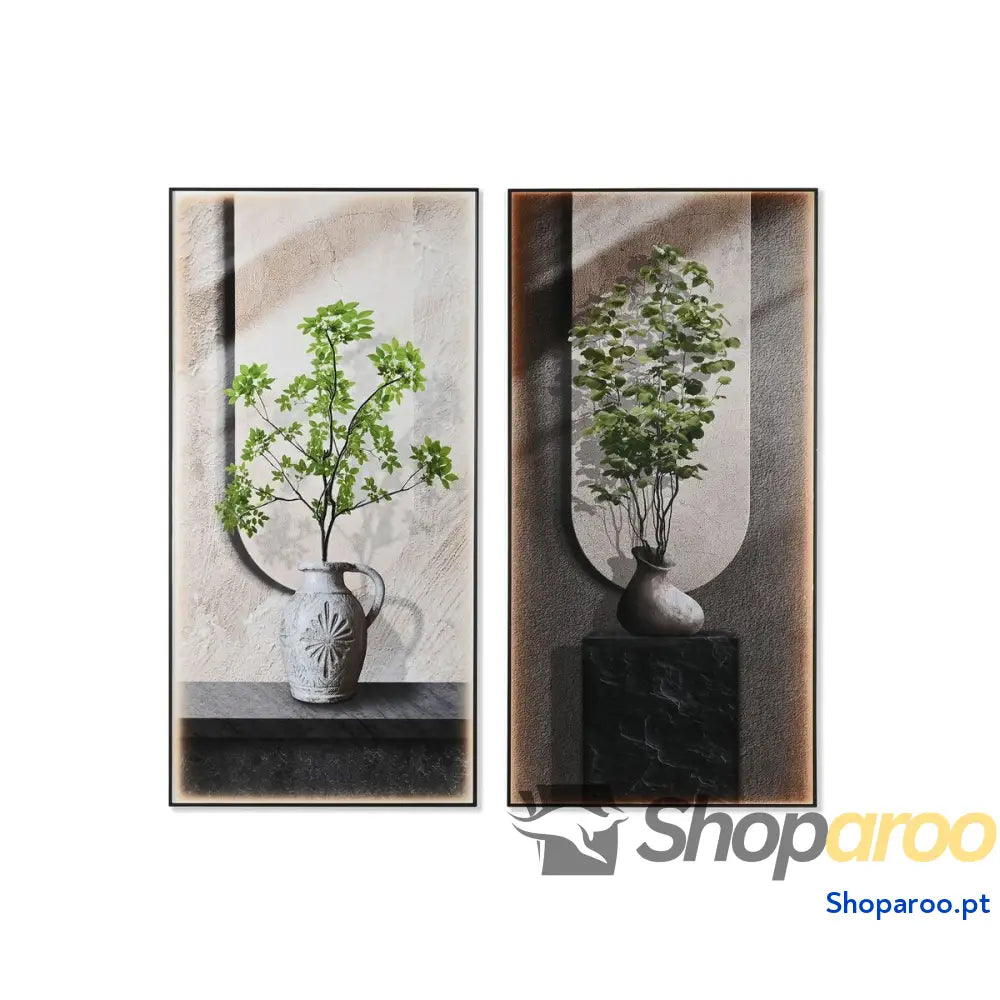 Tela Home ESPRIT Verde Bege Oriental Vaso 80 x 3 160 cm (2 Unidades)