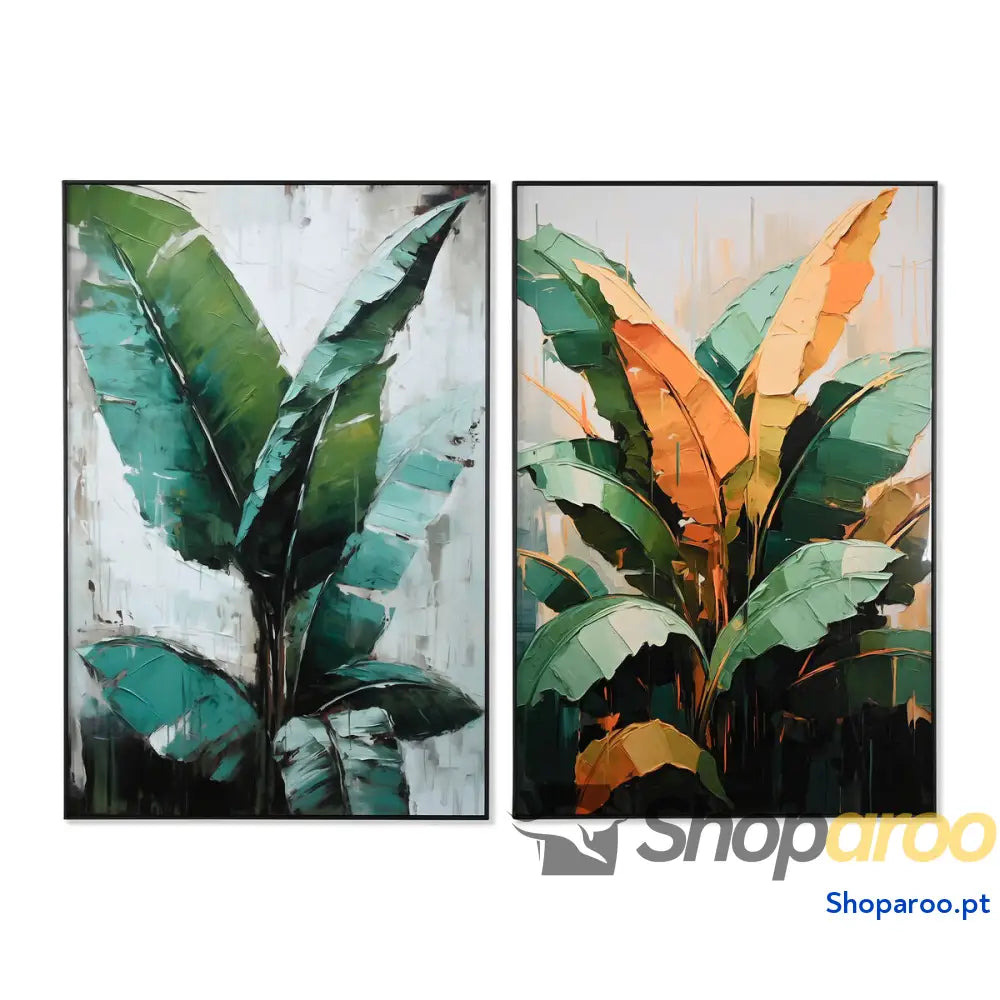 Tela Home ESPRIT Verde Palmeiras Tropical 80 x 3,5 120 cm (2 Unidades)
