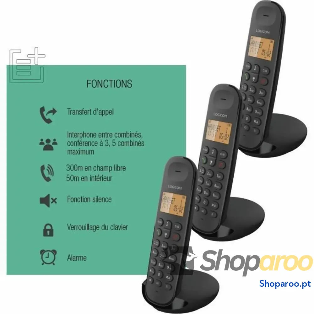 Telefone sem fios Logicom ILOA 350 TRIO Preto