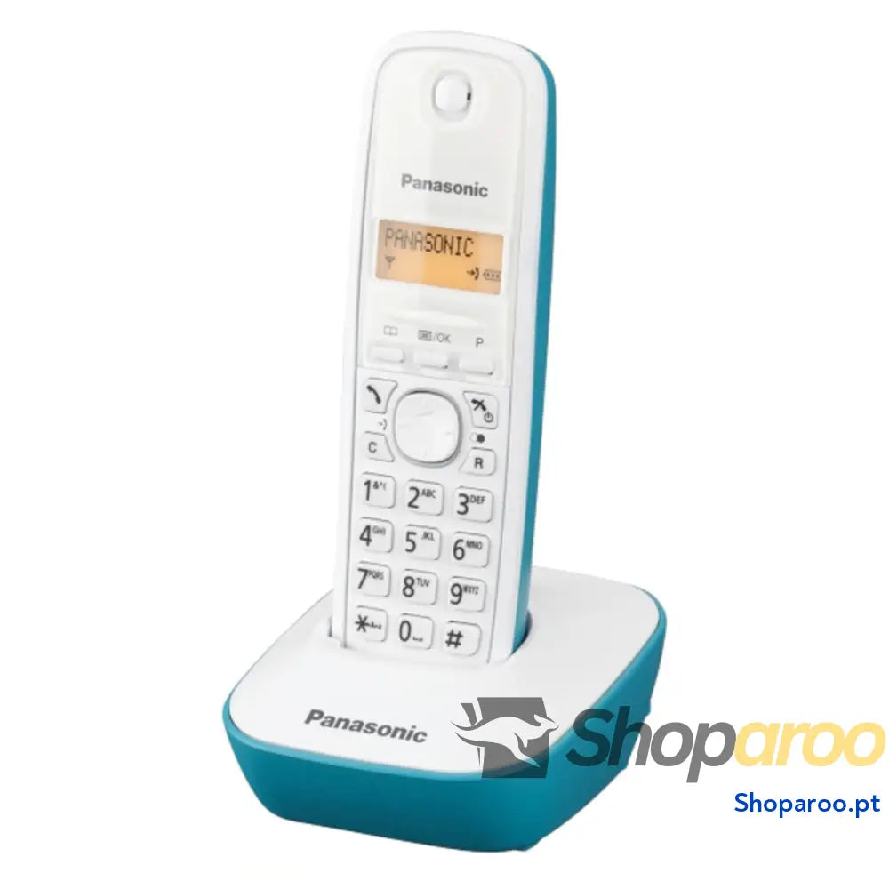 Telefone sem fios Panasonic Corp. KX-TG1611SPC DECT Branco Turquesa Âmbar