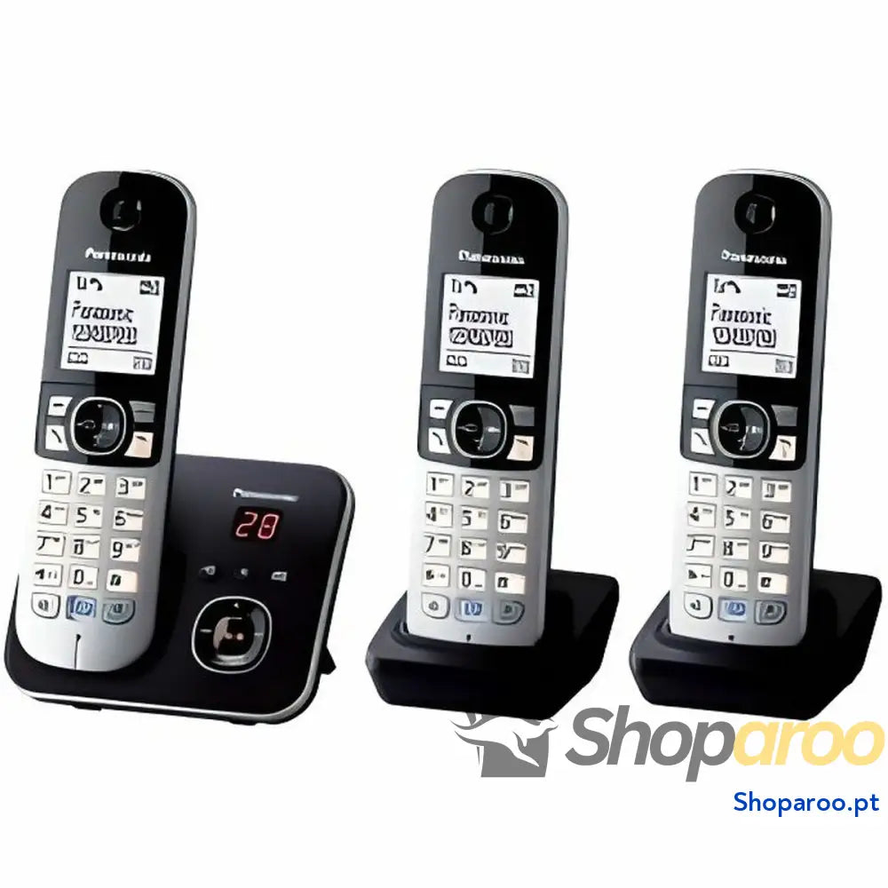 Telefone sem fios Panasonic KX-TG6823 Branco Preto Preto/Prateado