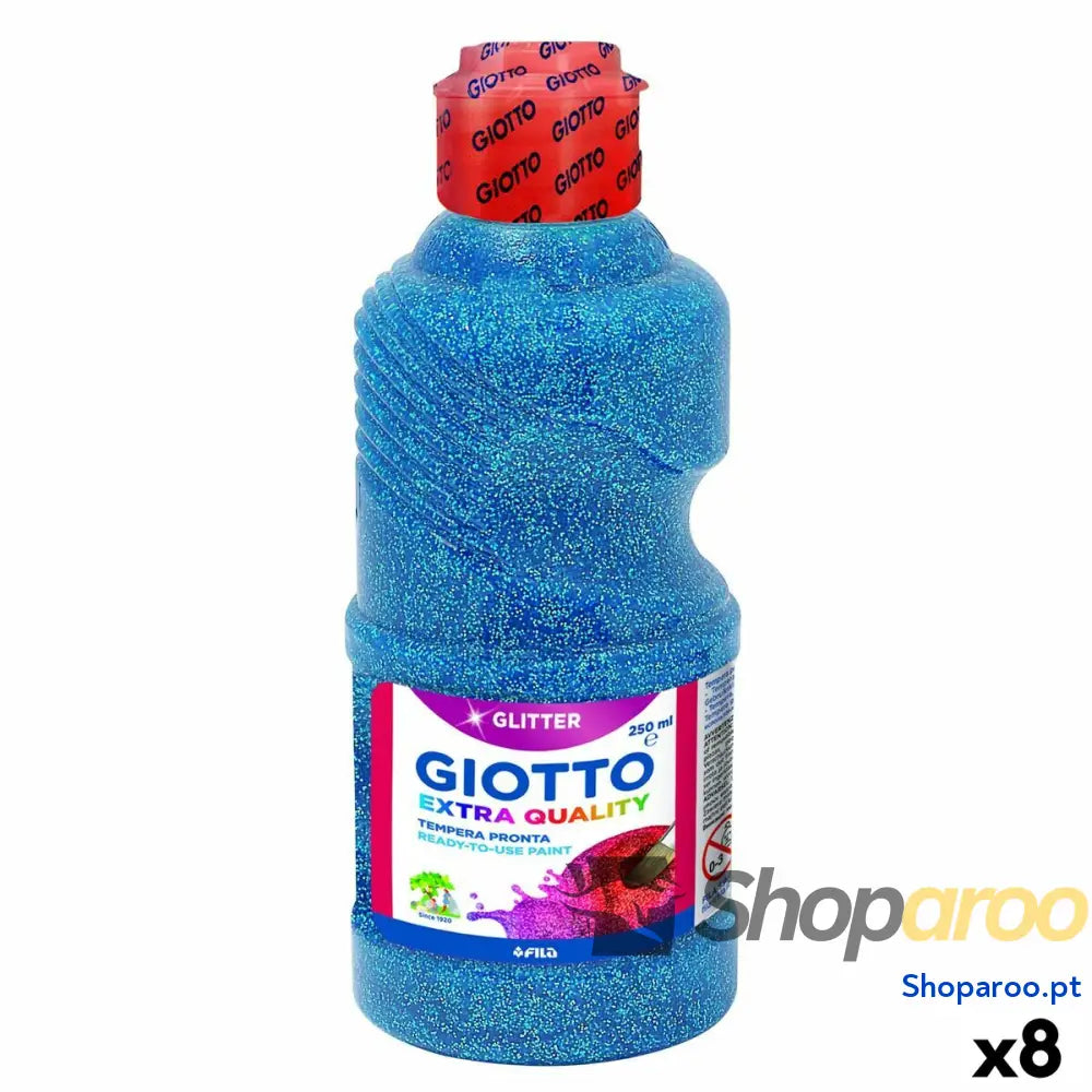 Têmpera Giotto Glitter Azul 250 ml (8 Unidades)