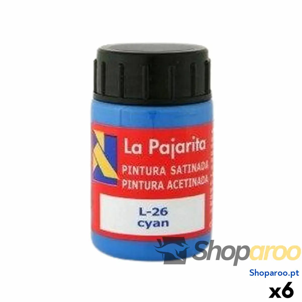 Têmpera La Pajarita Cyan L-26 6 Peças Escolar Acetinado Azul
