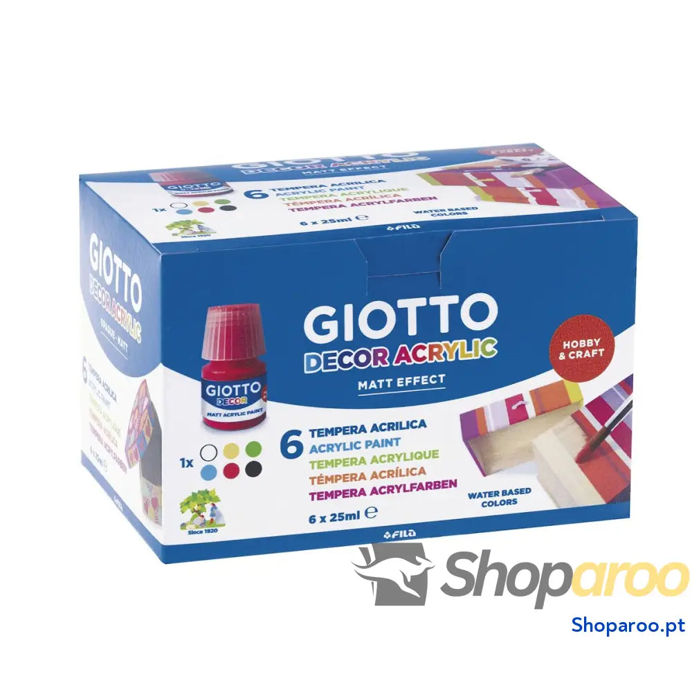 Têmperas Giotto Decor Multicolor Branco 25 ml (6 Peças)