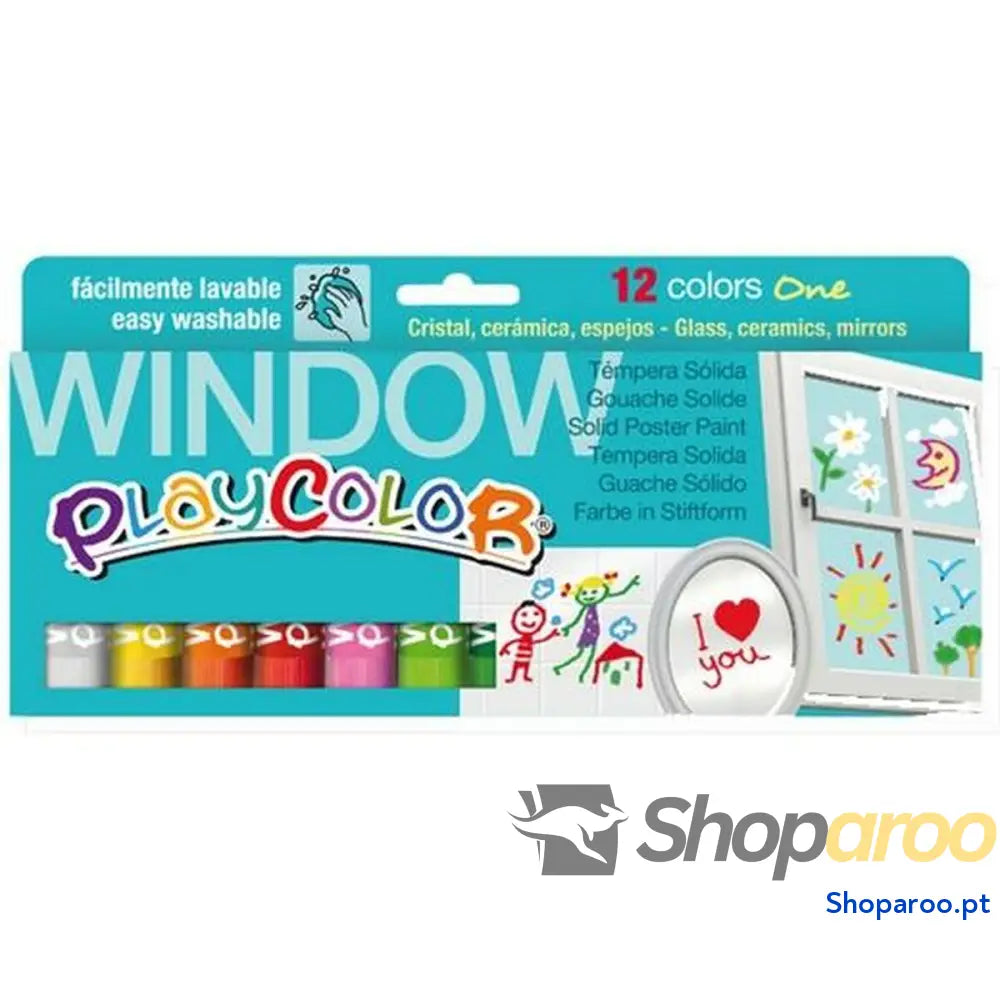 Têmperas sólidas Playcolor 12 Peças Multicolor