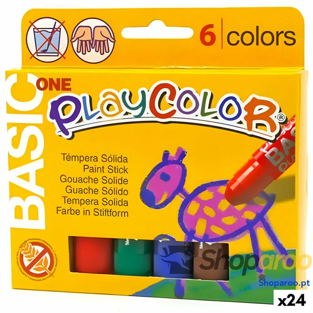 Têmperas sólidas Playcolor Basic One Multicolor (24 Unidades)