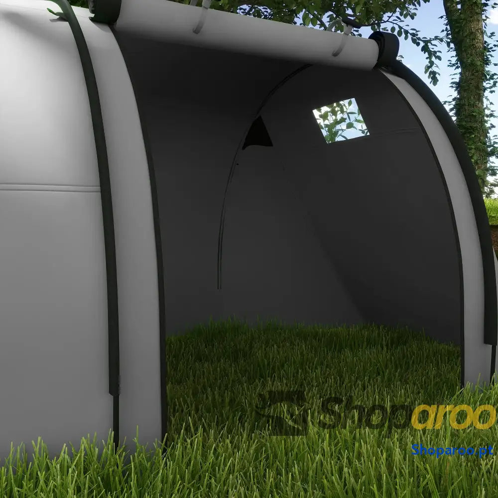 Tenda Campismo Dobrável Familiar para 3 Pessoas Impermeável Cinzento