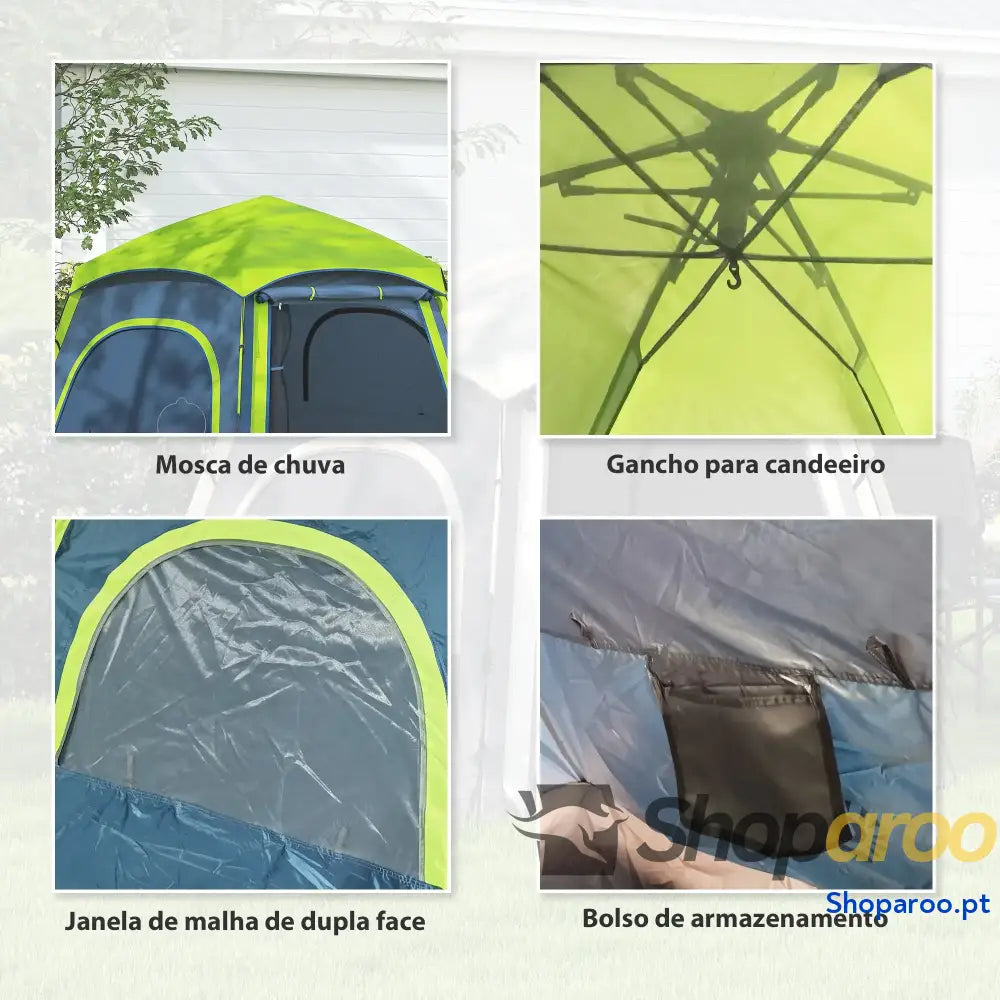 Tenda de Campismo Dobrável para 2 a 3 Pessoas com Bolsa Transporte