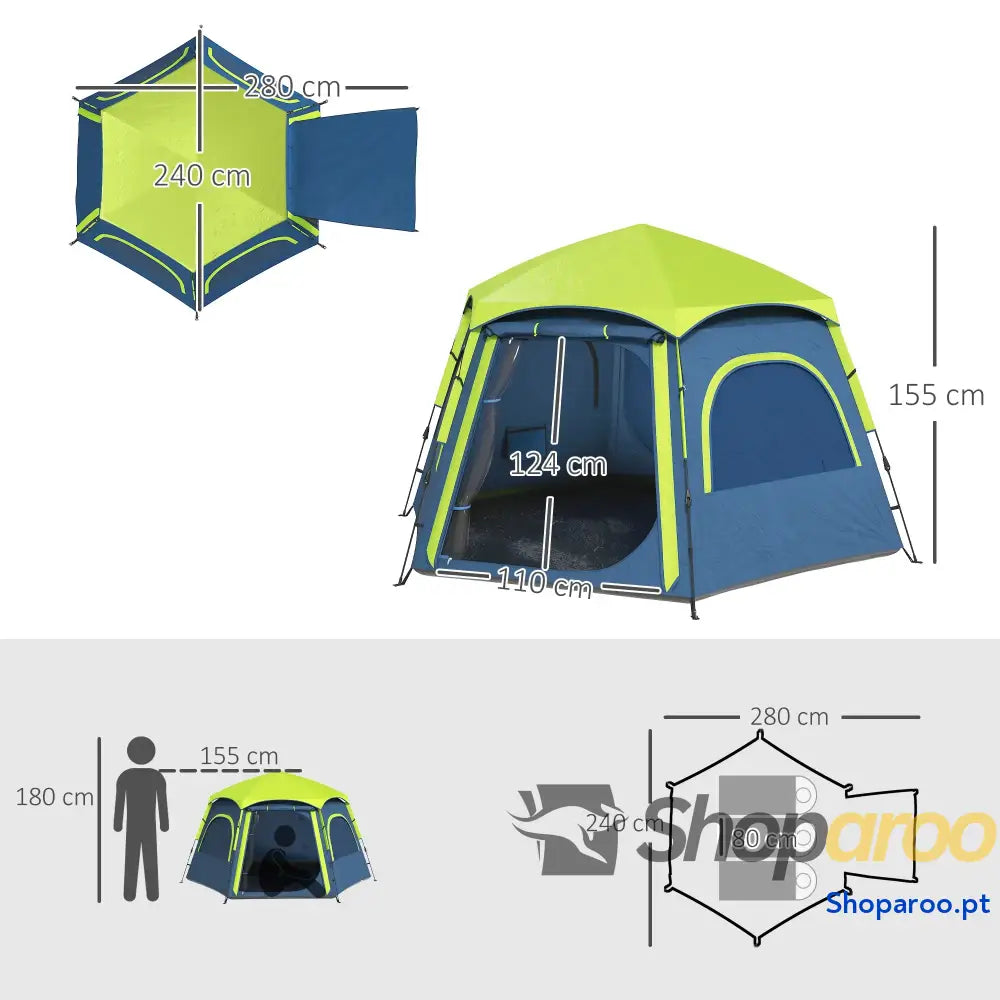 Tenda de Campismo Dobrável para 2 a 3 Pessoas com Bolsa Transporte