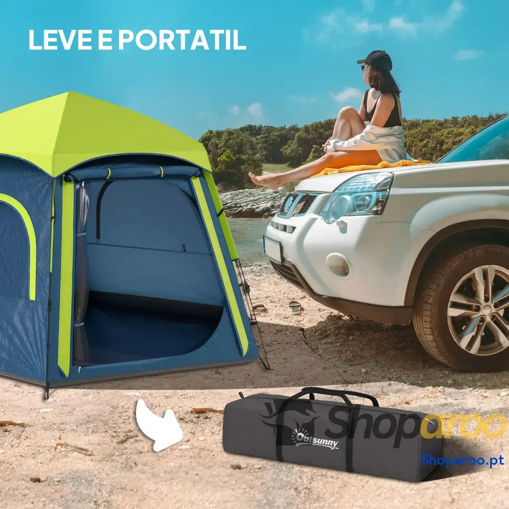 Tenda de Campismo Dobrável para 2 a 3 Pessoas com Bolsa Transporte