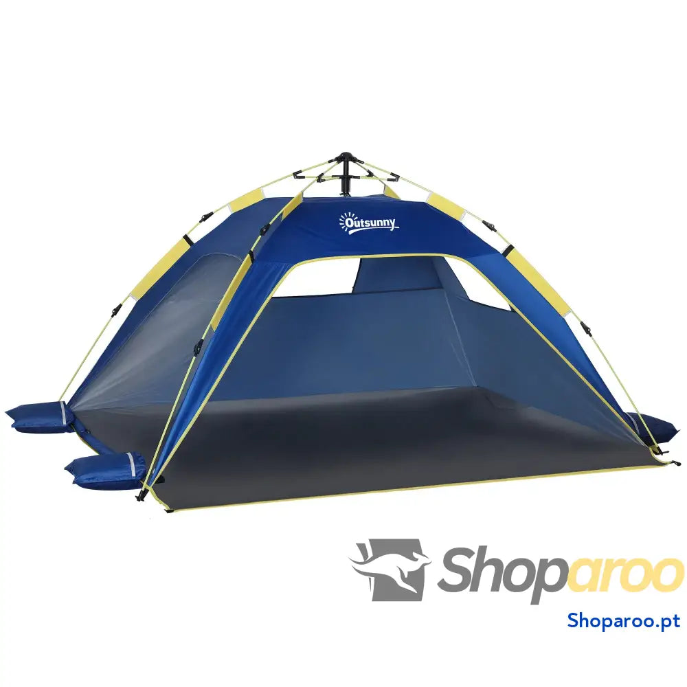 Tenda de Praia Dobrável Pop-up para 1 a 2 Pessoas Azul Escuro