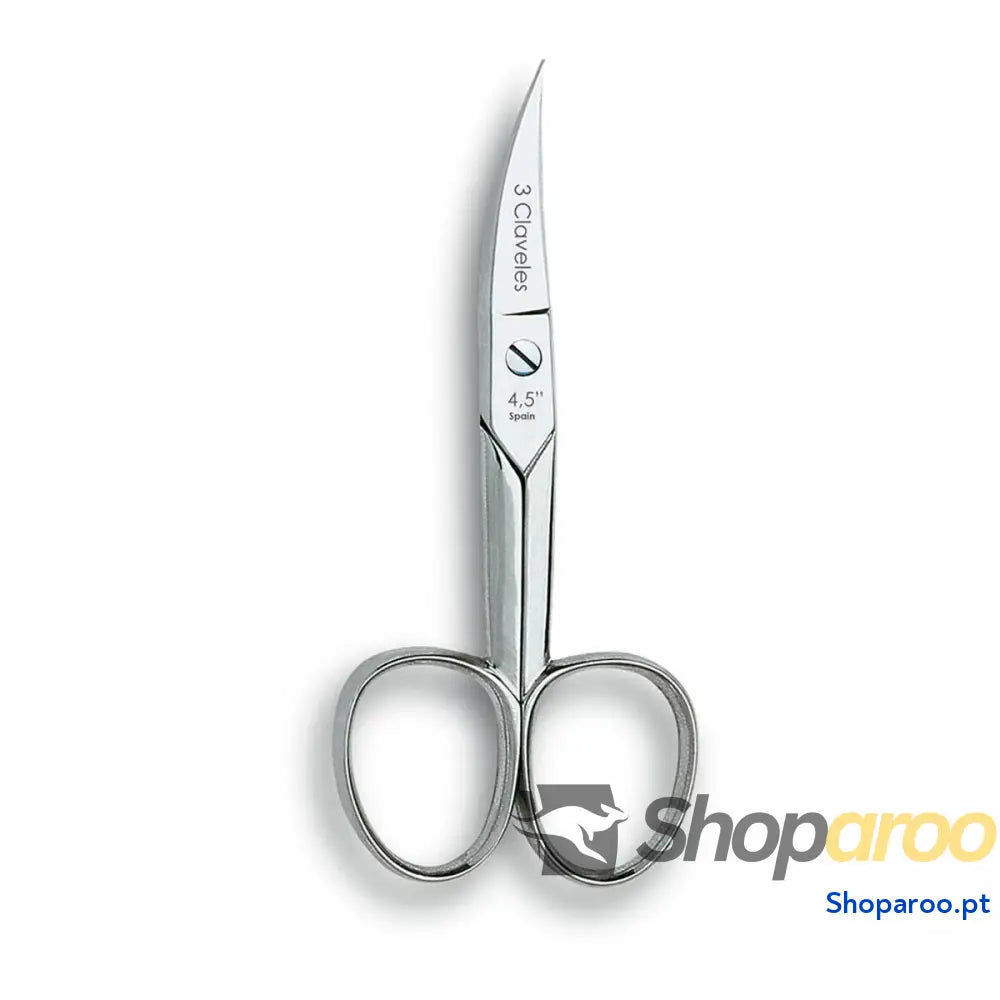 Tesouras de Unhas 3 Claveles Aço com carbono Arqueado 4,5" Curva