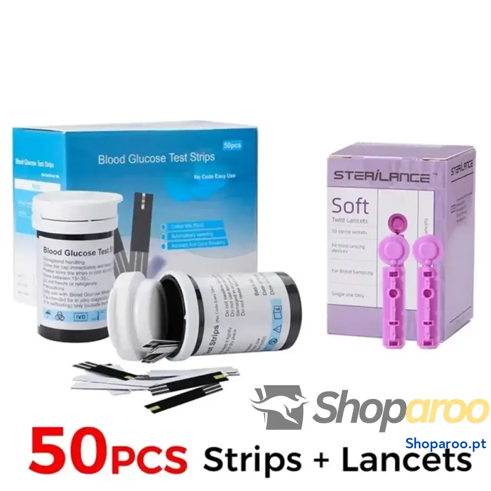 Teste de Diabetes Medidor Glicose no Sangue Freestyle Libre com 50 Tiras