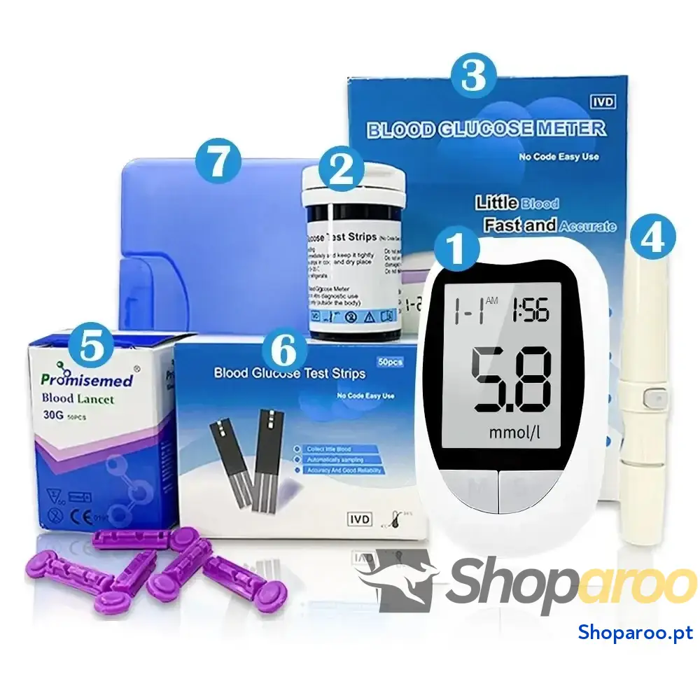 Teste de Diabetes Medidor Glicose no Sangue Freestyle Libre com 50 Tiras