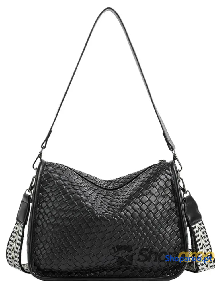 Textured Leather Shoulder Bag