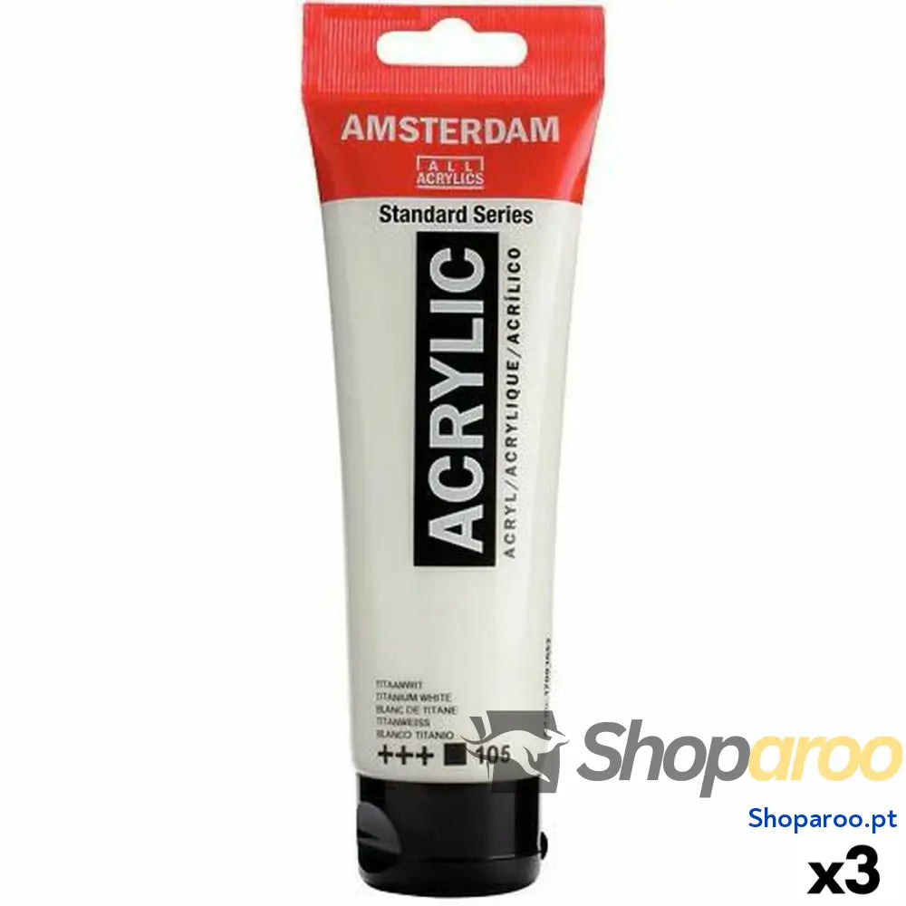 Tinta acrílica Talens Amsterdam Branco 120 ml (3 Unidades)