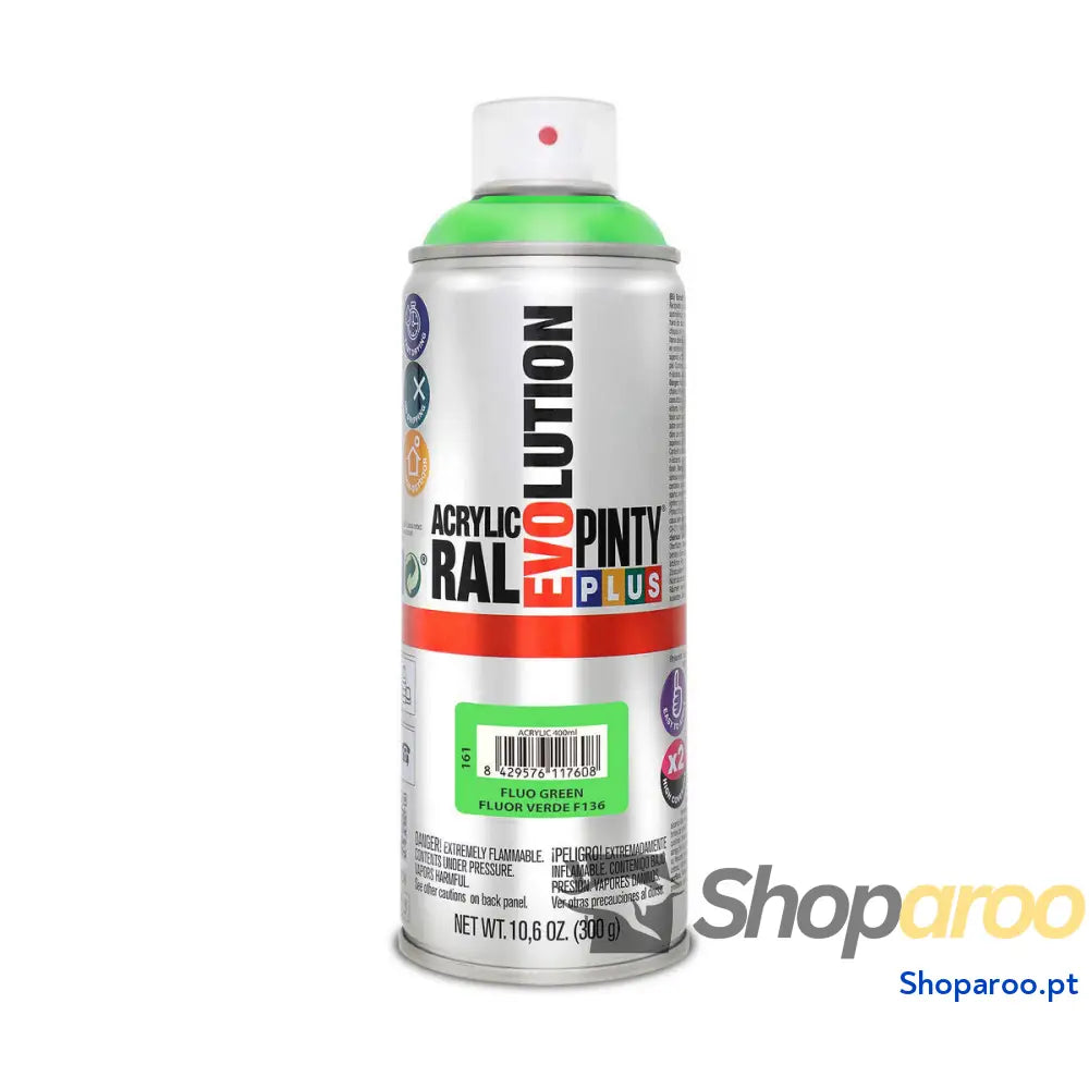 Tinta em spray Pintyplus Evolution F136 400 ml Fluorescente Verde