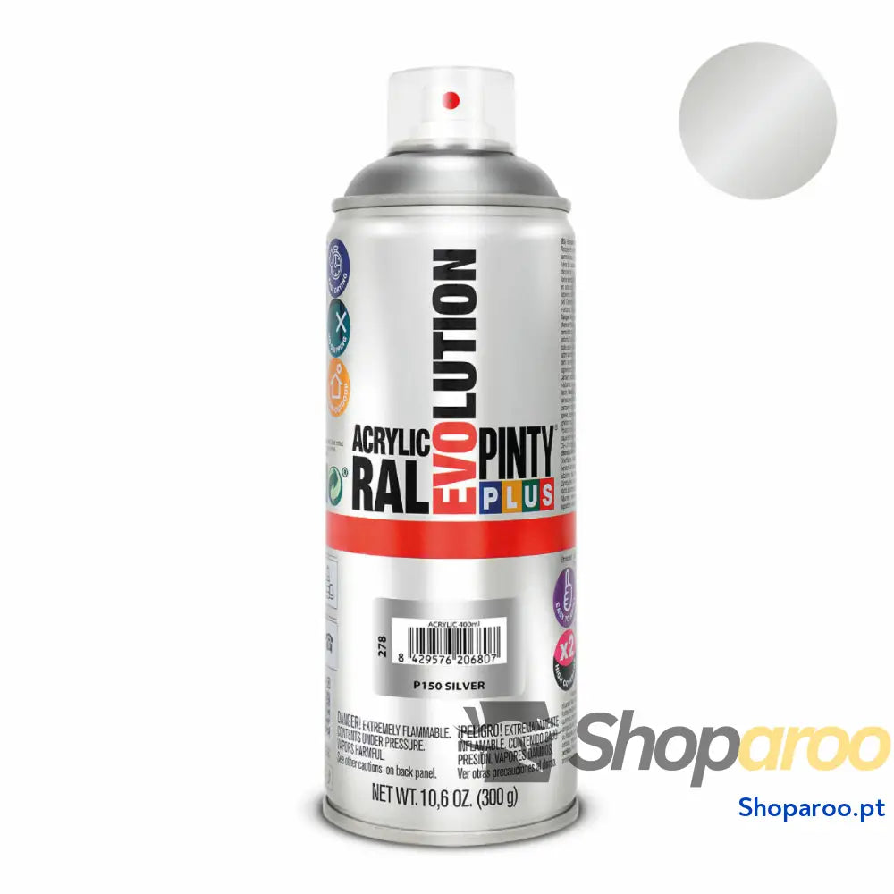 Tinta em spray Pintyplus Evolution P150 400 ml Prateado
