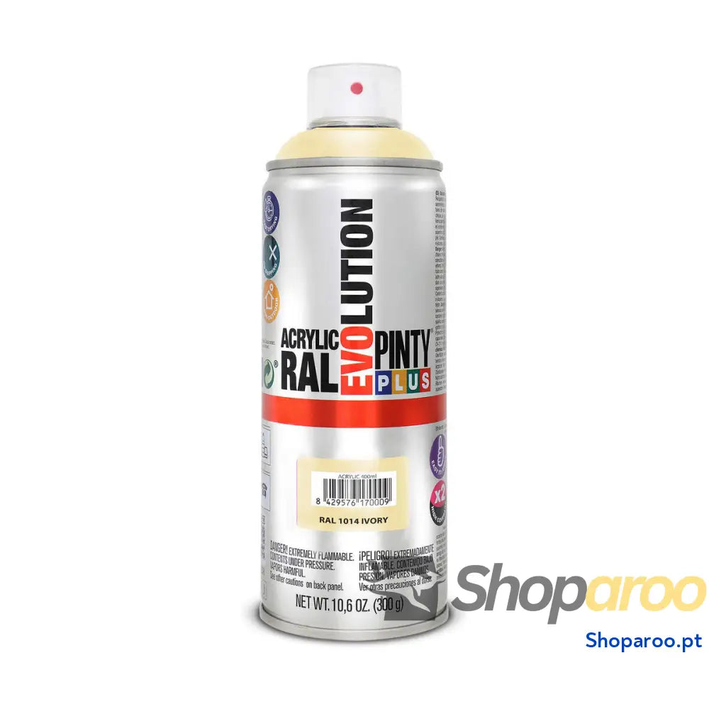 Tinta em spray Pintyplus Evolution RAL 1014 400 ml Marfim