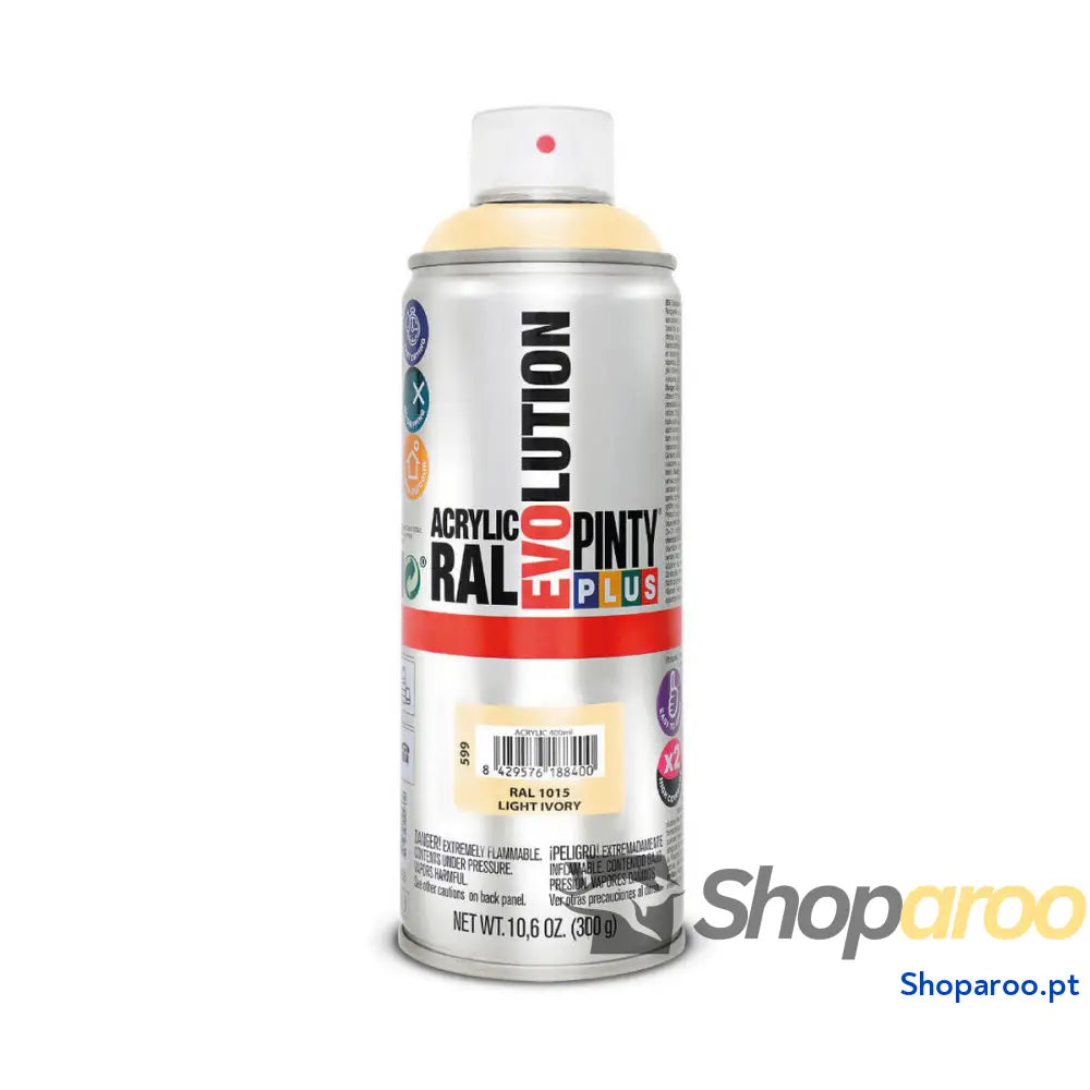 Tinta em spray Pintyplus Evolution RAL 1015 400 ml Light Ivory