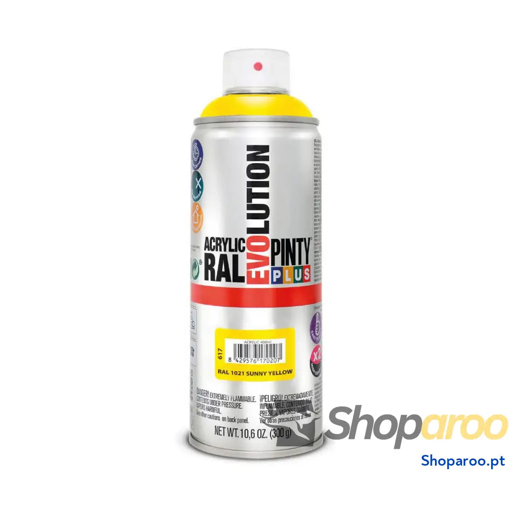 Tinta em spray Pintyplus Evolution RAL 1021 400 ml Sunny Yellow