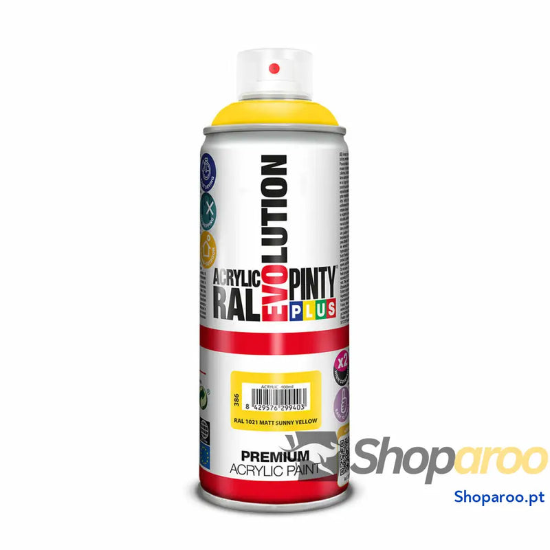 Tinta em spray Pintyplus Evolution RAL 1021 Sunny Yellow 400 ml Mate