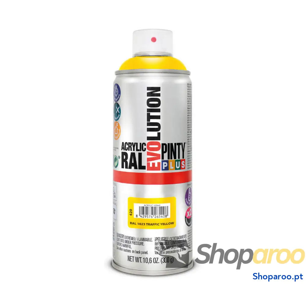 Tinta em spray Pintyplus Evolution RAL 1023 300 ml Traffic Yellow