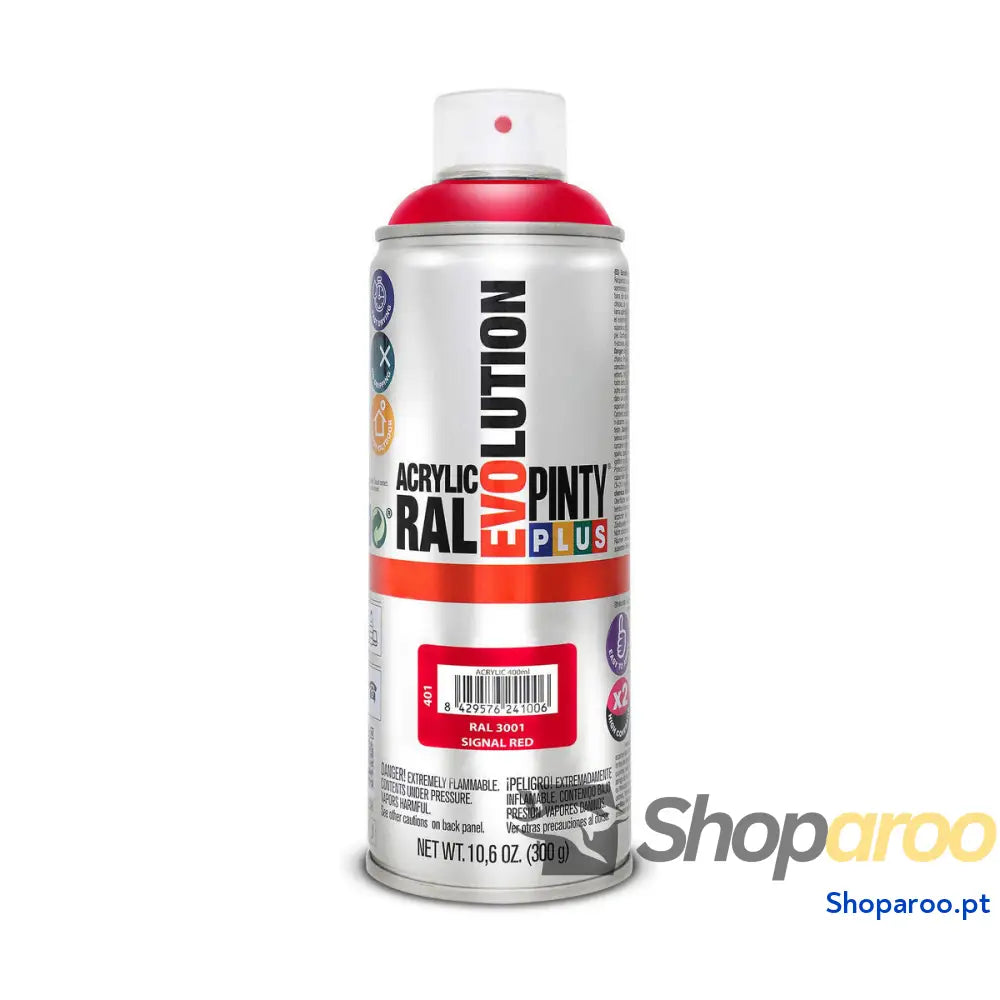 Tinta em spray Pintyplus Evolution RAL 3001 400 ml Signal Red