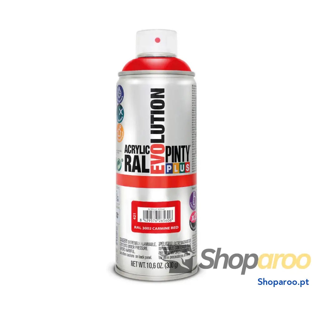 Tinta em spray Pintyplus Evolution RAL 3002 400 ml Carmine Red
