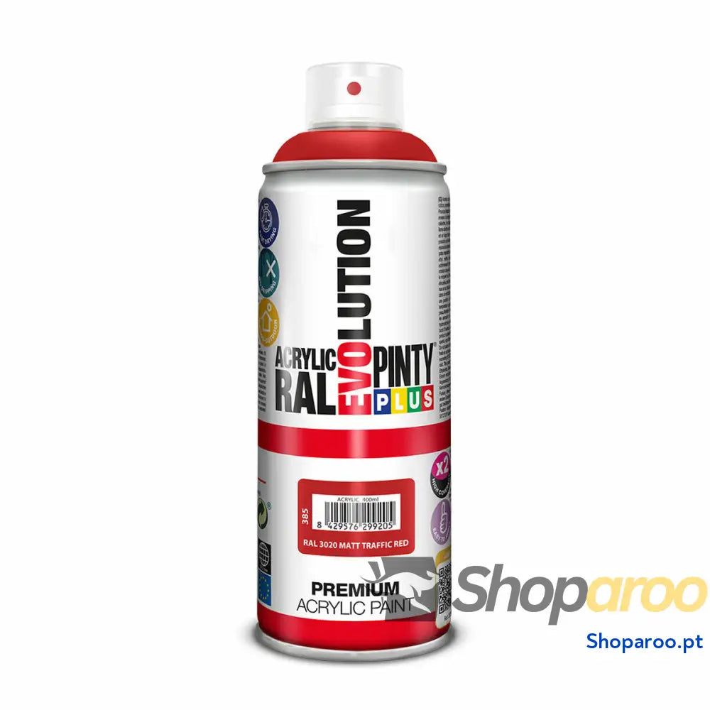Tinta em spray Pintyplus Evolution RAL 3020 Traffic Red 400 ml Mate