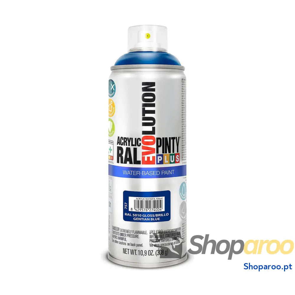 Tinta em spray Pintyplus Evolution RAL 5010 Base de água Gentian Blue 400 ml