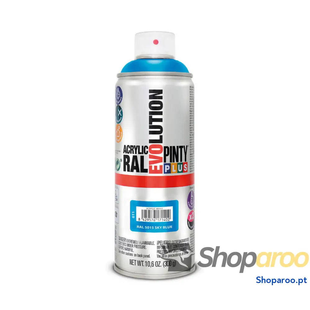 Tinta em spray Pintyplus Evolution RAL 5015 400 ml Sky Blue