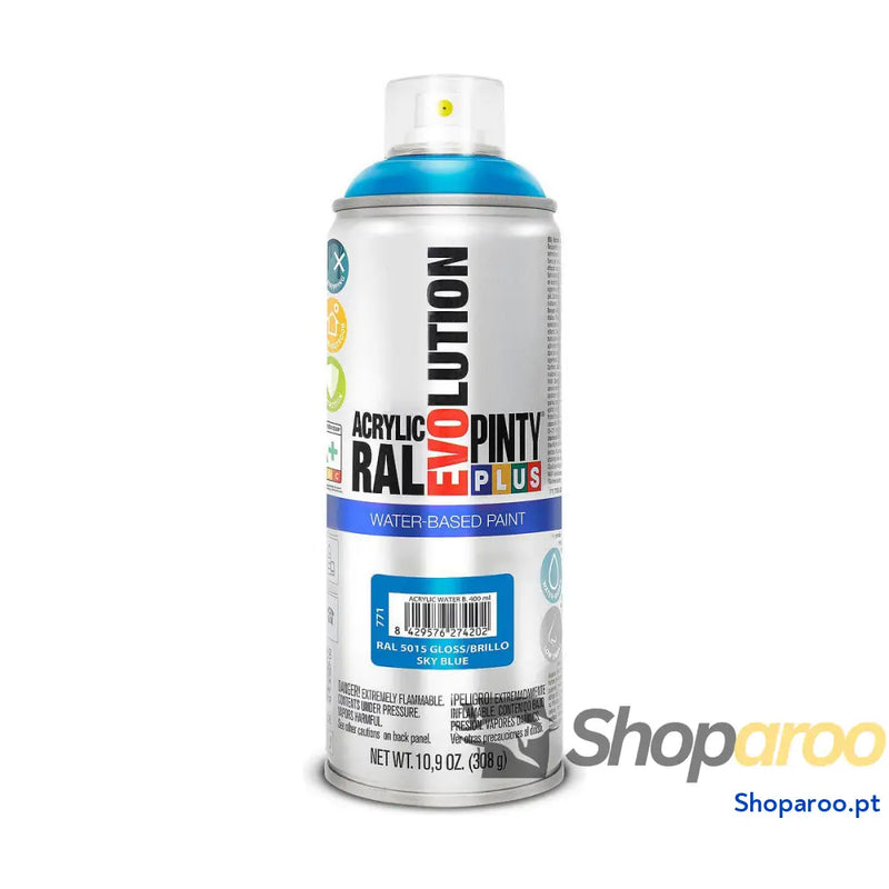Tinta em spray Pintyplus Evolution RAL 5015 Base de água Sky Blue 400 ml