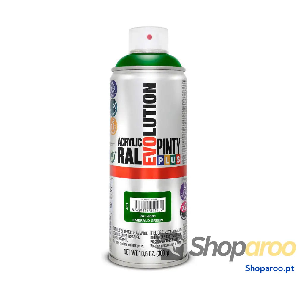 Tinta em spray Pintyplus Evolution RAL 6001 400 ml Verde Esmeralda