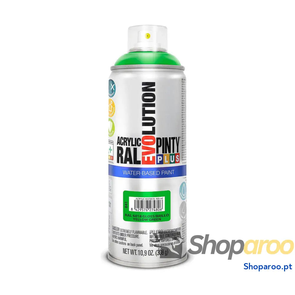 Tinta em spray Pintyplus Evolution RAL 6018 Base de água Yellow Green 400 ml