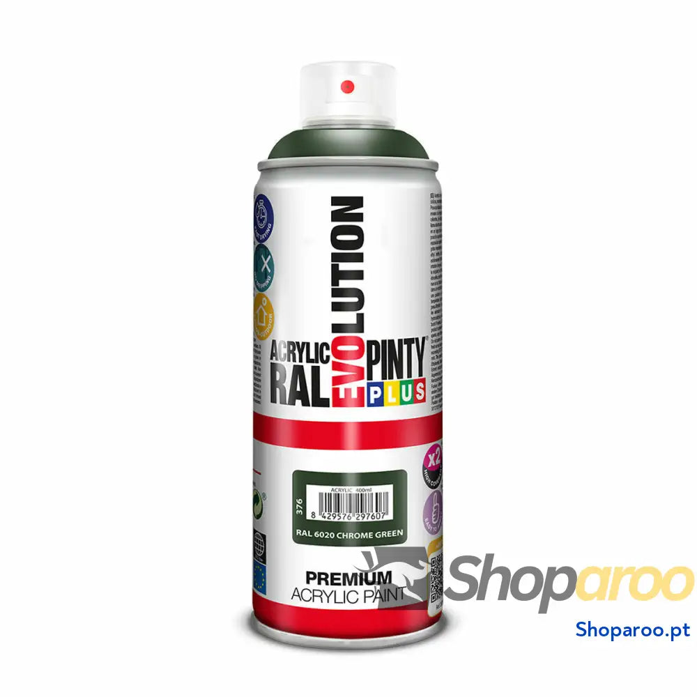 Tinta em spray Pintyplus Evolution RAL 6020 Verde-escuro 400 ml Cromado