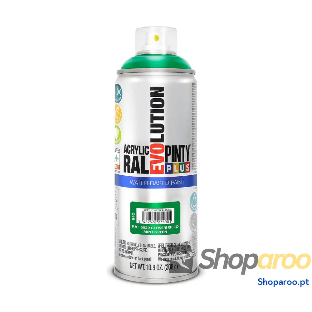 Tinta em spray Pintyplus Evolution RAL 6029 Base de água Mint Green 400 ml