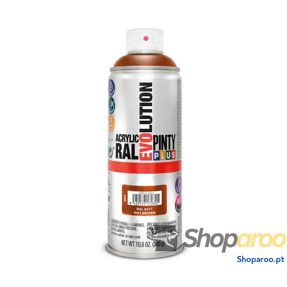 Tinta em spray Pintyplus Evolution RAL 8011 400 ml Nut Brown